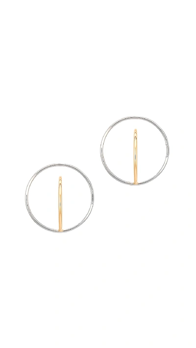 Charlotte Chesnais Saturn Medium Earrings In Vermeil & Argent