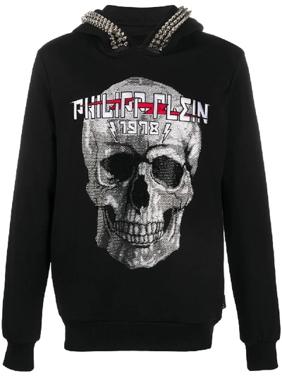 Philipp Plein Crystal Skull Hoodie In Black