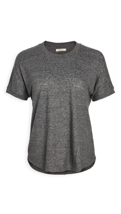 Madewell Silene Hemp Tee In Heather Black Coal