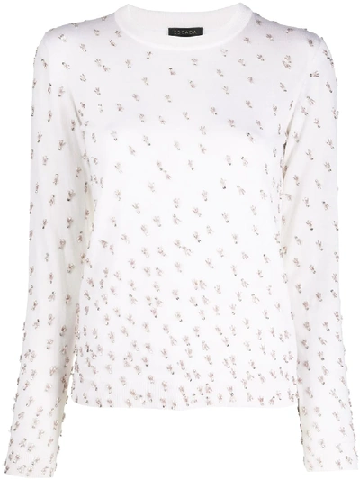 Escada Bead-embellished Jumper In Neutrals