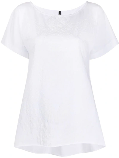 Pierantoniogaspari Geometric Embroidered Loose-fit T-shirt In White