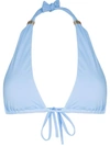 Melissa Odabash Grenada Embellished Triangle Bikini Top In Blue