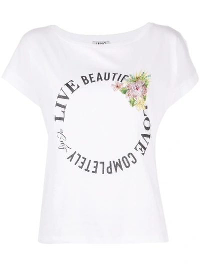 Liu •jo Live Beautiful Short Sleeved T-shirt In White