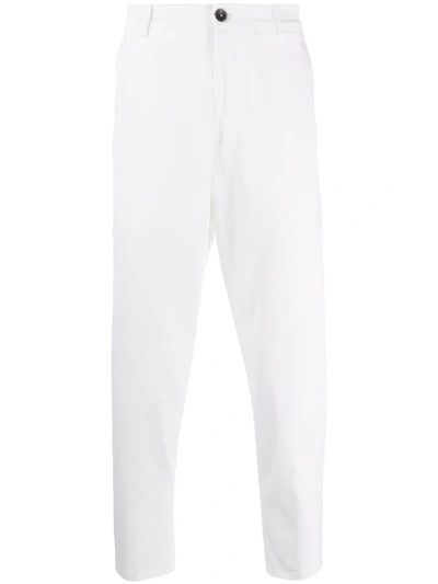 Low Brand High-rise Tapered Chino Trousers In White