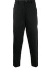 Low Brand High-rise Tapered Trousers In Black