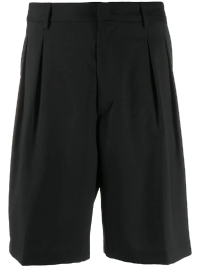 Low Brand Pleated-front Tailored Shorts In Black