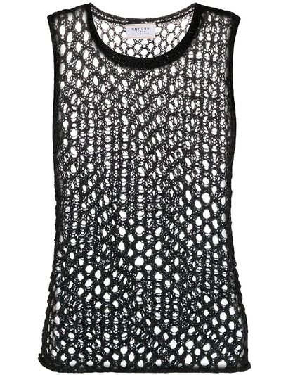 Snobby Sheep Mesh-knit Top In Black