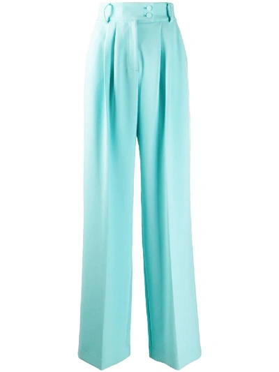 Styland Pleated Wide-leg Trousers In Blue