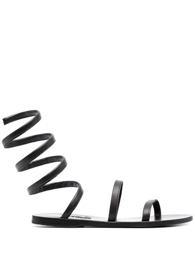 Ancient Greek Sandals Ofis Ankle-wrap Sandals In Black