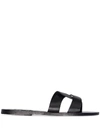 Ancient Greek Sandals Desmos Crossover Leather Sandals In Black