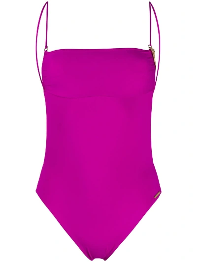 Stella Mccartney Open-back Strappy Swimsuit In 粉色