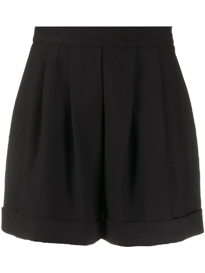 Hebe Studio High-waist Pleated Shorts In Black