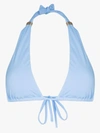 Melissa Odabash Grenada Embellished Triangle Bikini Top In Blue