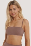 NA-KD Bandeau Smoothing Bra Brown