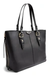 TOPSHOP FAUX LEATHER TOTE,24W28SBLK