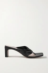 PORTE & PAIRE GATHERED LEATHER SANDALS