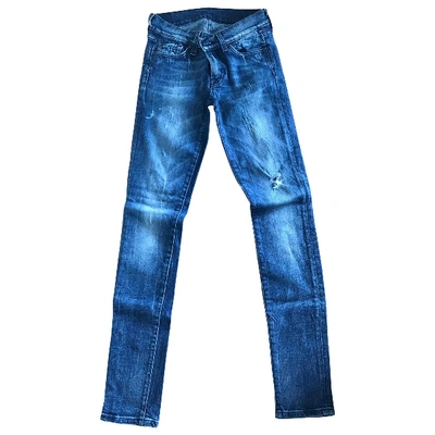 Pre-owned 7 For All Mankind Slim Jeans In Blue