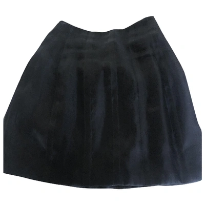 Pre-owned Versace Silk Mid-length Skirt In Black