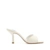 Schutz Posseni Mock-croc Slide Mule High-heel Sandals In Pearl