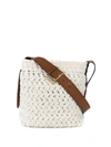 Prada Crocheted Bucket Bag In Weiss