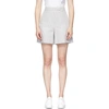 Thom Browne Grey Seersucker High Waisted Shorts In 035 Grey