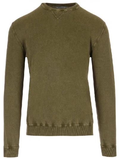 Jacob Cohen Washed Crew-neck Sweatshirt In Green