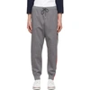 THOM BROWNE THOM BROWNE GREY INTERLOCKING RWB STRIPE LOUNGE PANTS