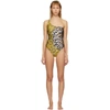 VERSACE VERSACE UNDERWEAR BLACK AND WHITE LEO BAROQUE SWIMSUIT