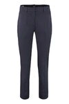 Weekend Max Mara Max Mara Weekend Osella Blend Cotton Trousers In Blue