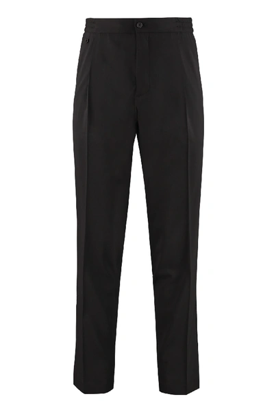 Ferragamo Virgin Wool Trousers In Black