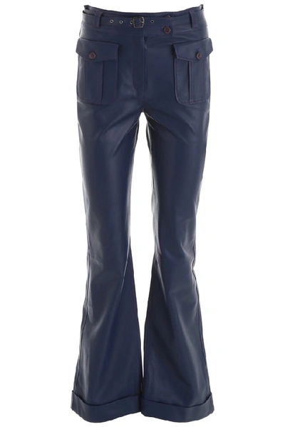 Sies Marjan Belted Flared Trousers In Blue