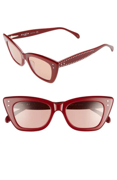 Alaïa 51mm Cat Eye Sunglasses In Red