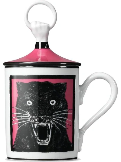 Gucci Panther Hand  Mug In Pink ,white