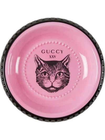 Gucci Mystic Cat印花烟灰缸 In Pink