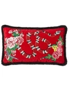 GUCCI VELVET CUSHION WITH KINGSNAKE EMBROIDERY