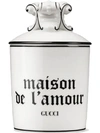 Gucci Freesia  Xl "maison De L'amour" Candle In White ,black