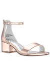 NINA HIDI LITTLE GIRLS PATENT METALLIC ANKLE STRAP SANDAL