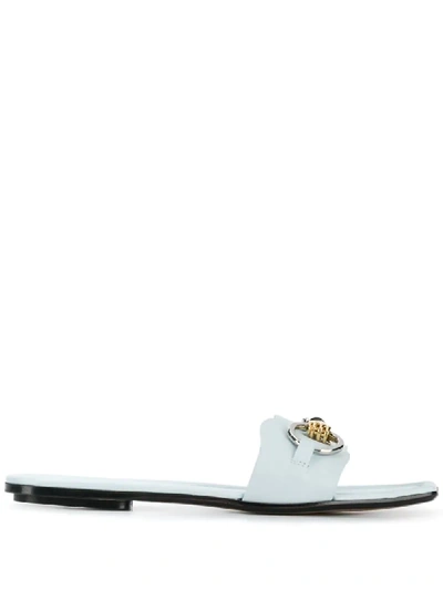 Lanvin Hand Clip Slide Sandals In Blue