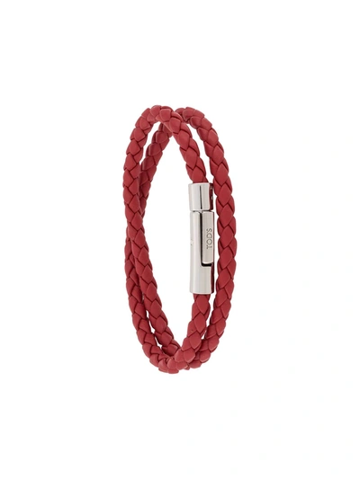 Tod's Woven Strap Bracelet In Red