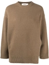 Ports 1961 Knitted Long Sleeve Jumper In Brown