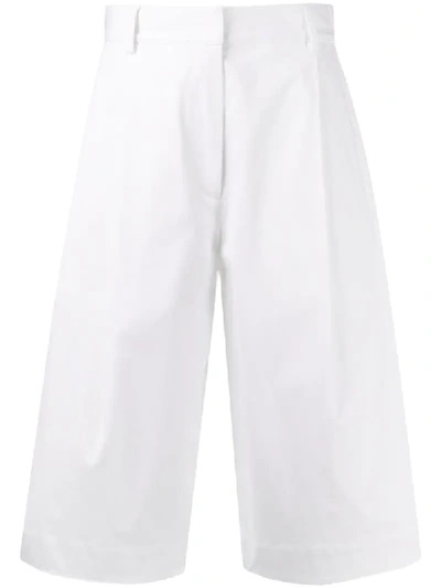 Brag-wette Wide-leg Cropped Trousers In White