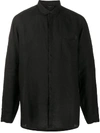 Transit Chest Pocket Linen Shirt In Black