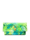 VERSACE TROPICAL PRINT FLAP CLUTCH