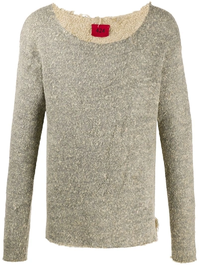 424 Distressed Textured Jumper In Neutrals