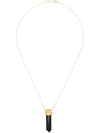 ANNI LU 18KT GOLD-PLATED L.A. SPIRIT ONYX PENDANT NECKLACE