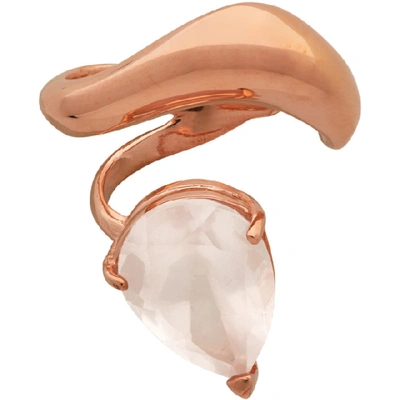 Alan Crocetti Gold And Pink Single Right Alien Ear Cuff In Rose Gold