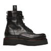 R13 Platform Leather Ankle Boots In Black