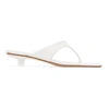 BY FAR WHITE LEATHER JACK HEELED SANDALS