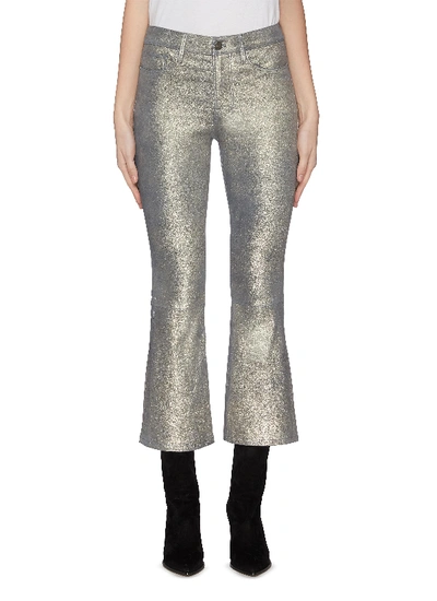 Frame 'le Crop' Leather Flared Jeans In Metallic