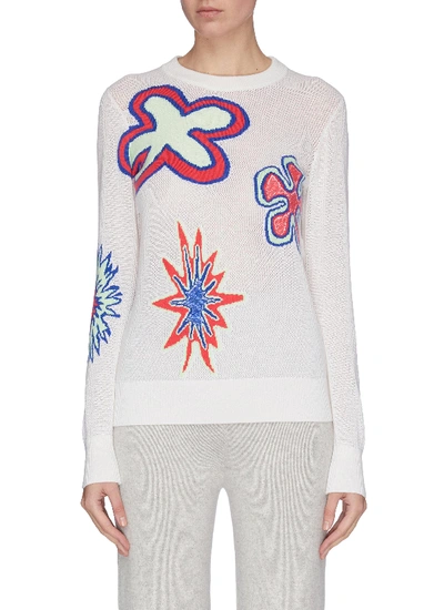 Barrie Floral Print Cashmere Blend Sweater In Multi-colour
